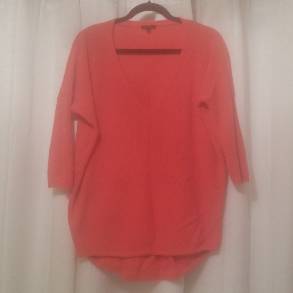 Express 3/4 coral tunic sweater